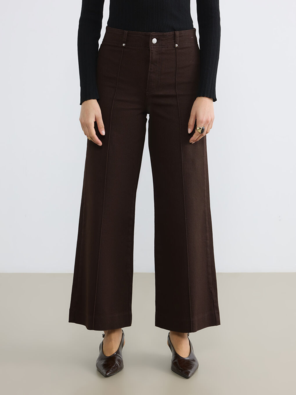 High Waisted Wideleg Women's Jean Pants-1