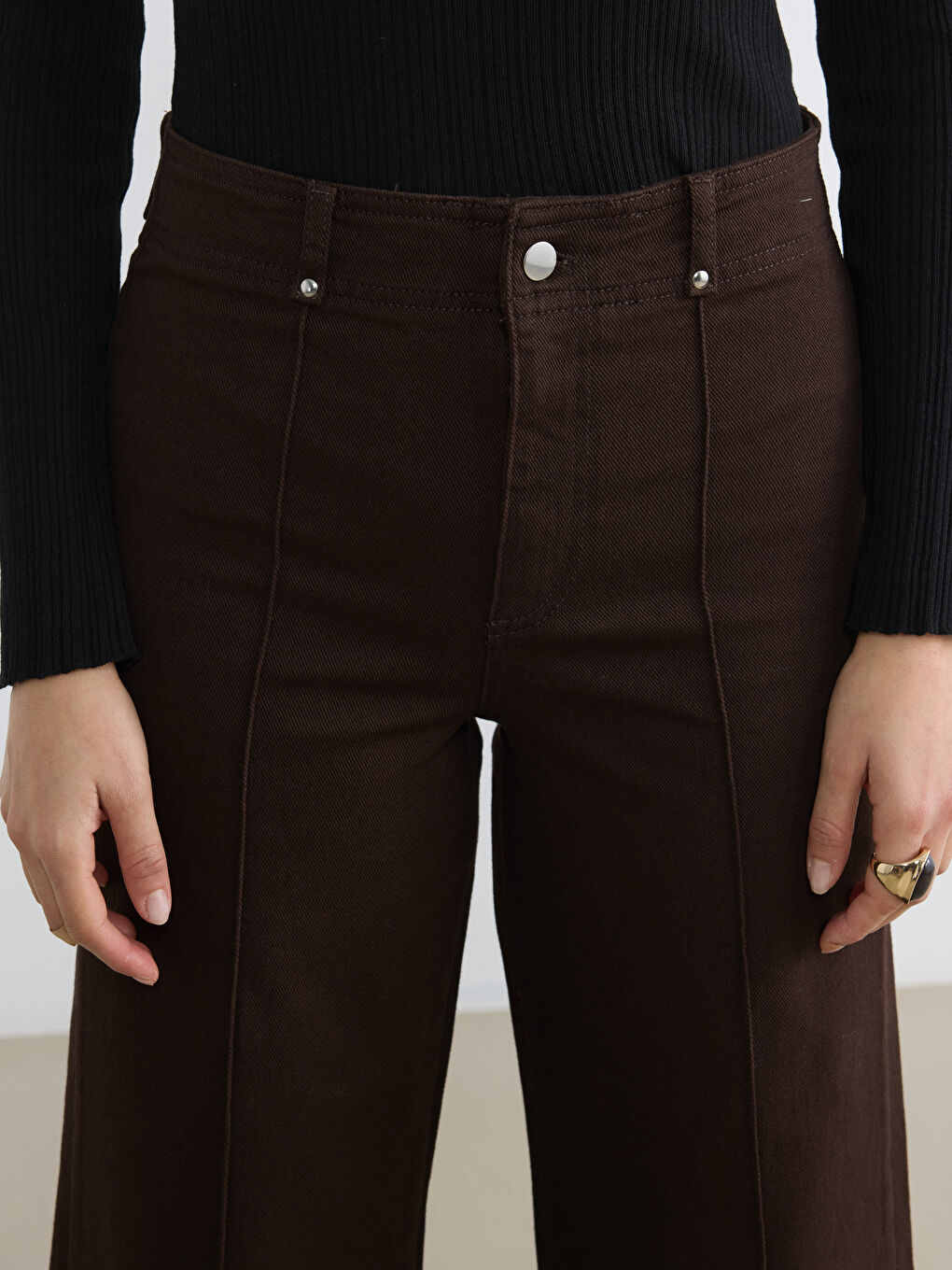 High Waisted Wideleg Women's Jean Pants-2