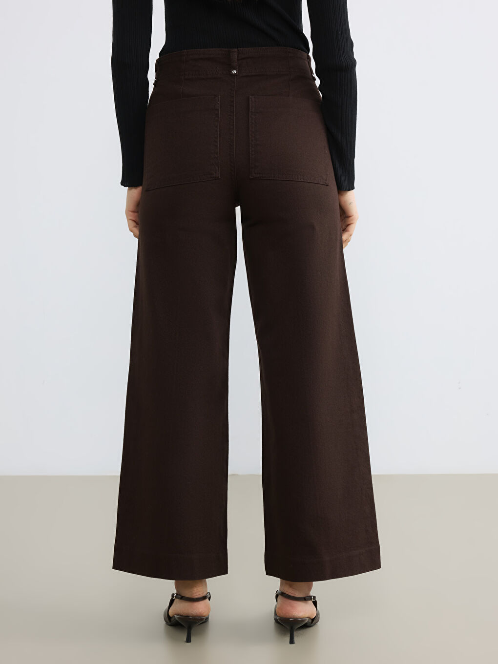 High Waisted Wideleg Women's Jean Pants-3