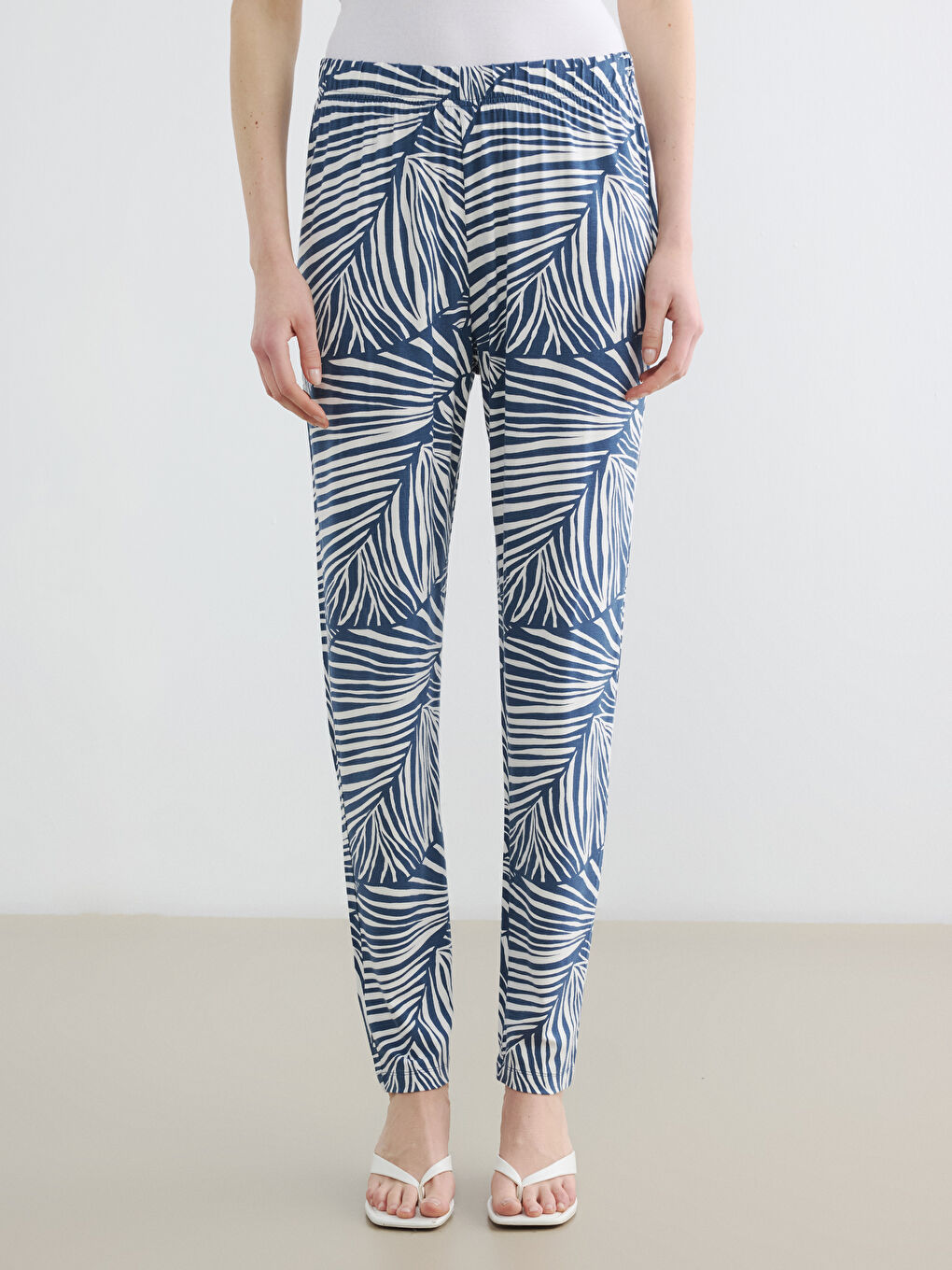 Elastic Waist Patterned Women's Leggings-1