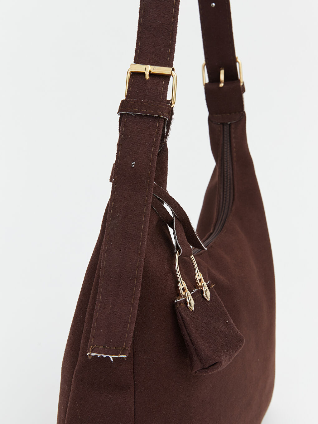 Kahverengi Süet Görünümlü Kadın Kol Çantası-2