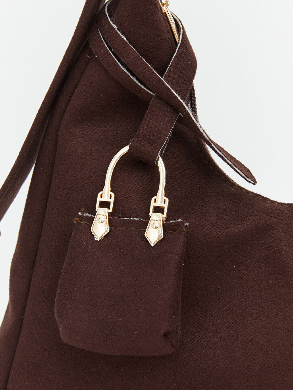 Kahverengi Süet Görünümlü Kadın Kol Çantası-3