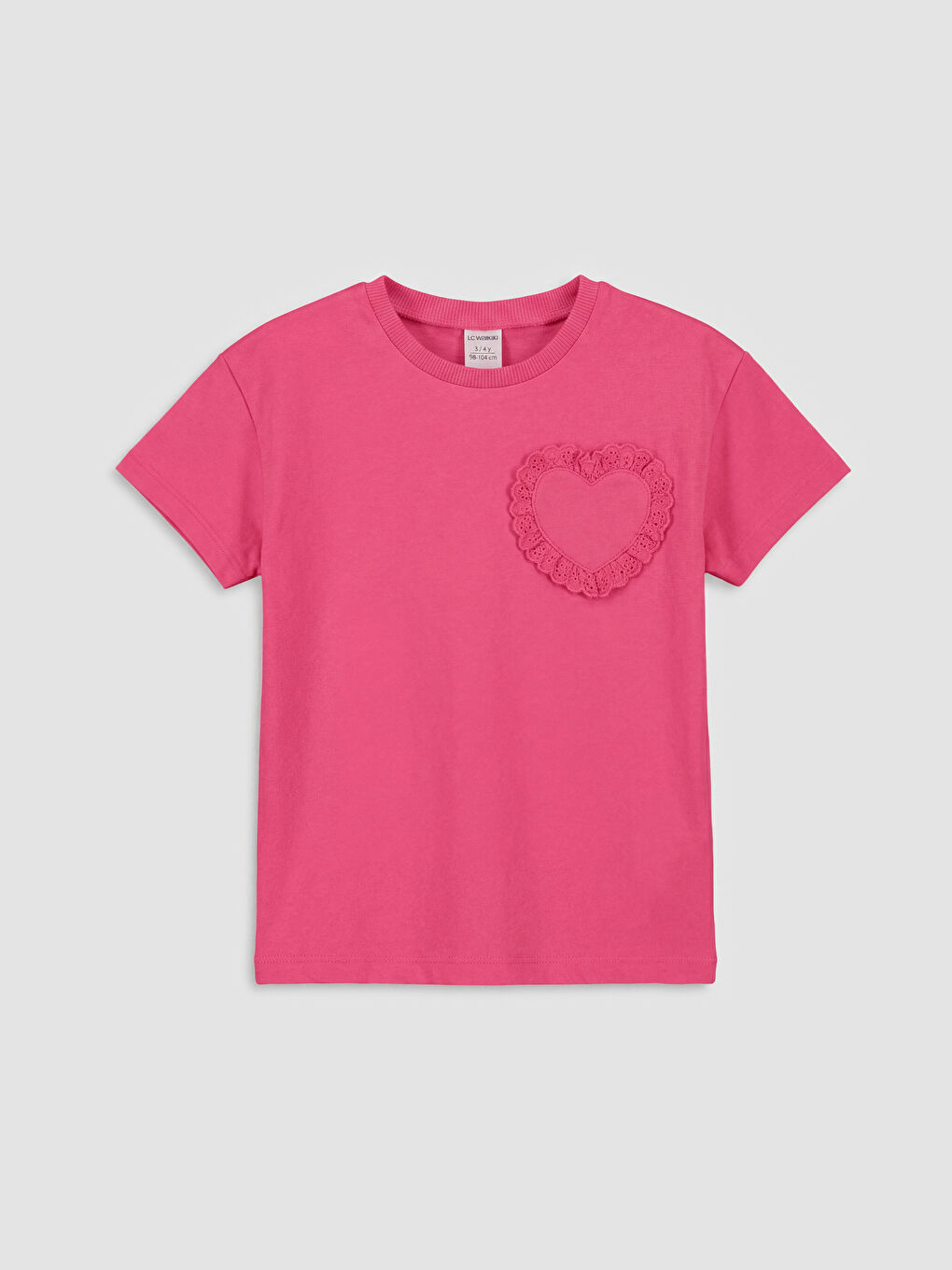 Crew Neck Embroidered Girls' T-Shirt-1