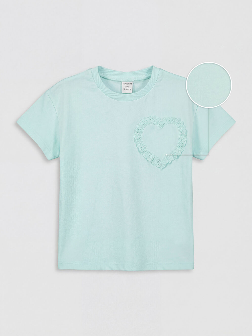 Футболка для девочек с круглым вырезом и вышивкой-4