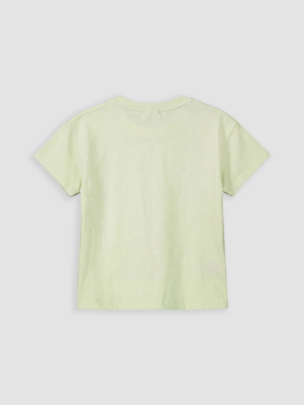 Yeşil Fiyonk Baskılı Kız Çocuk Tişört-1