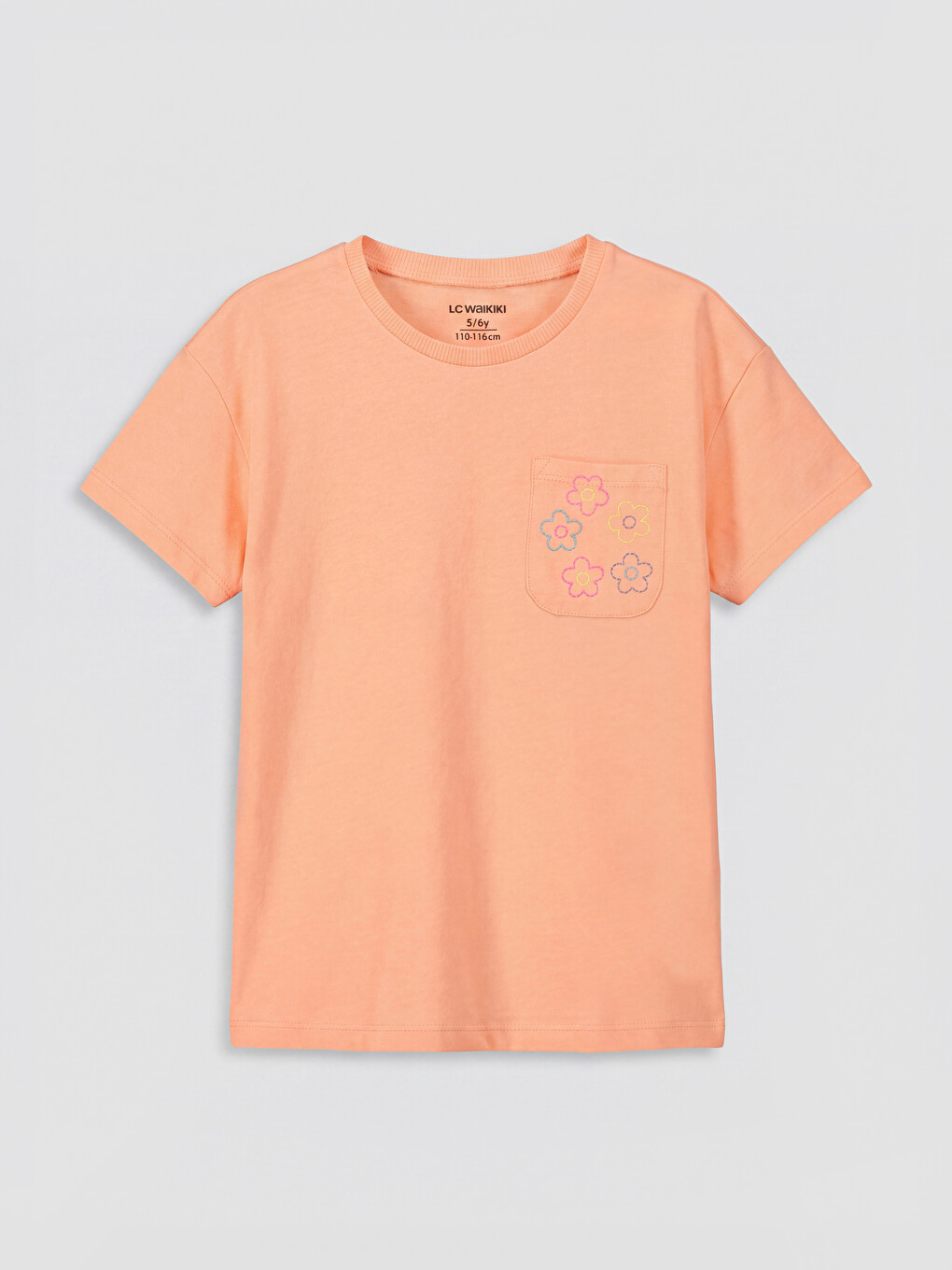 Crew Neck Embroidered Girls' T-Shirt-1