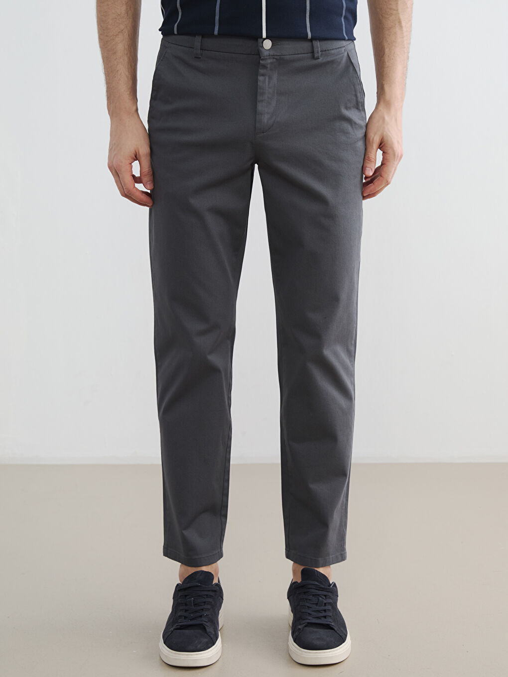 Gri Slim Fit Erkek Pantolon-1