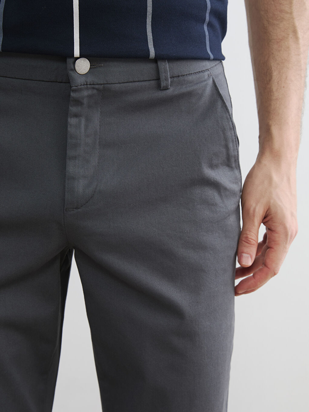 Gri Slim Fit Erkek Pantolon-2