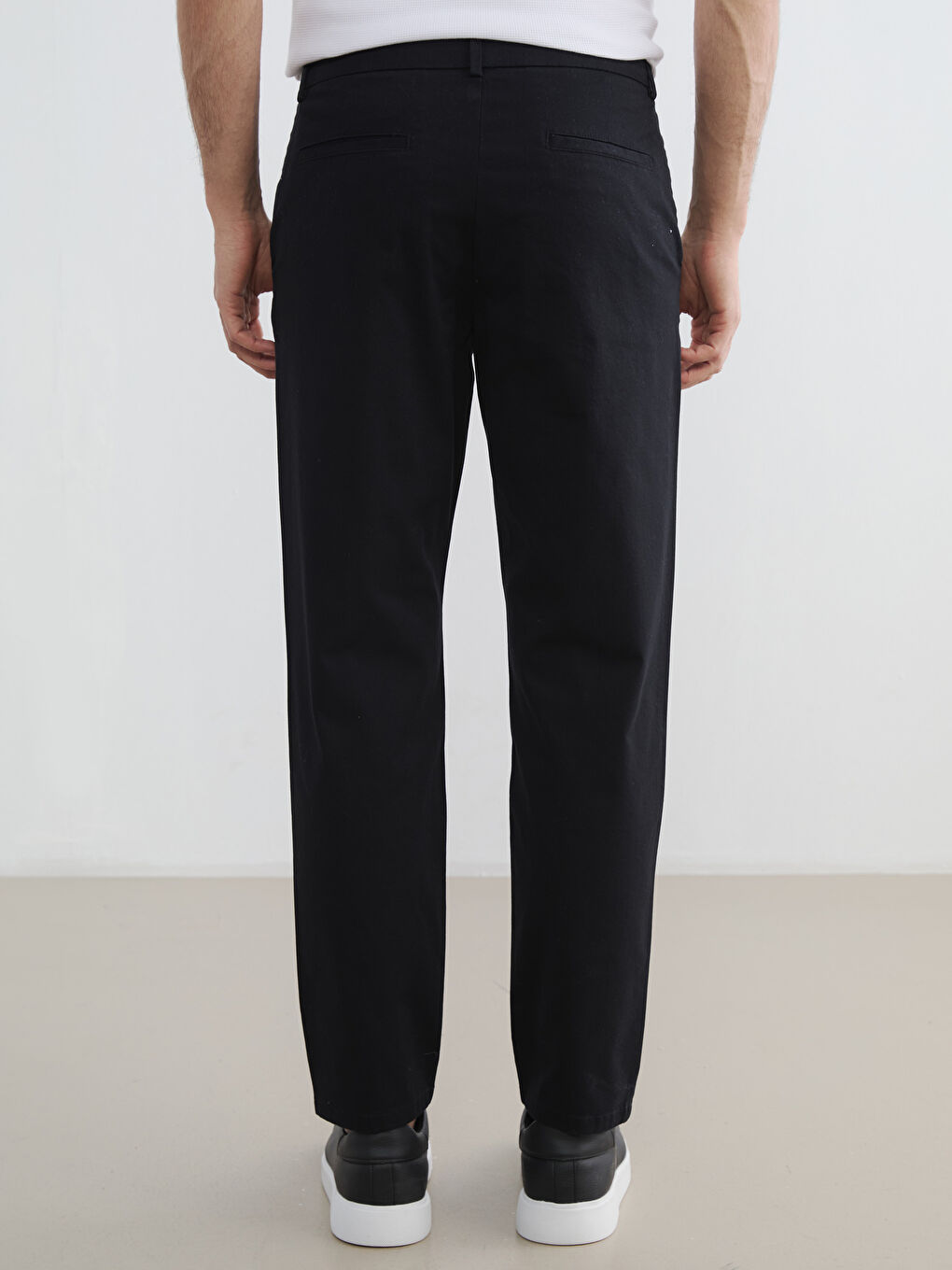 Siyah Slim Fit Gabardin Erkek Pantolon-3