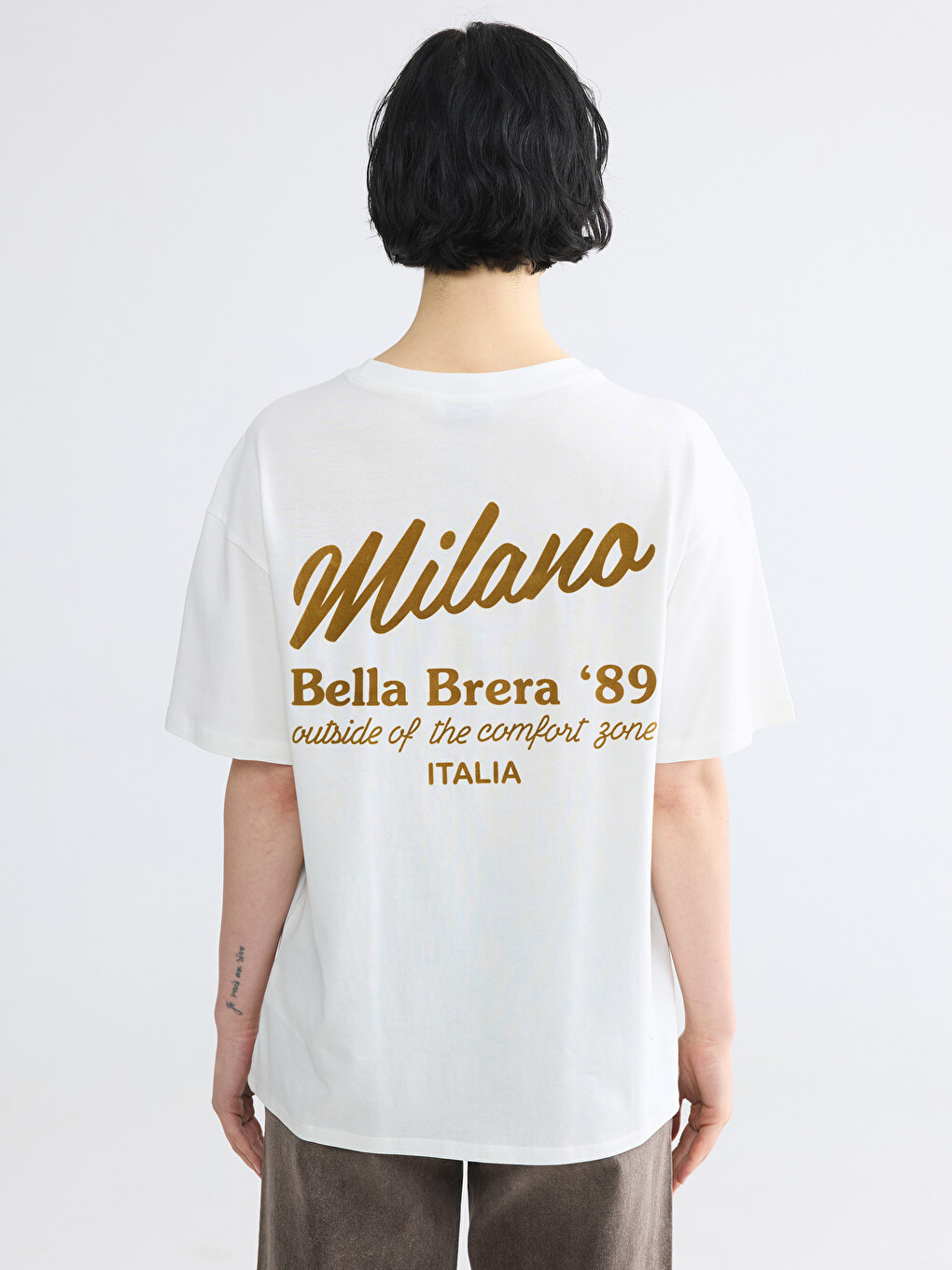 Тениска с обло деколте Milano с щампа за жени-3