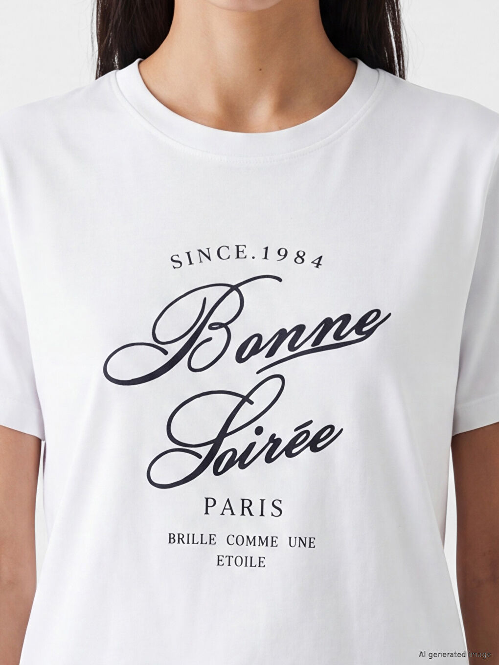 Crew Neck Paris Printed Women's T-Shirt-2