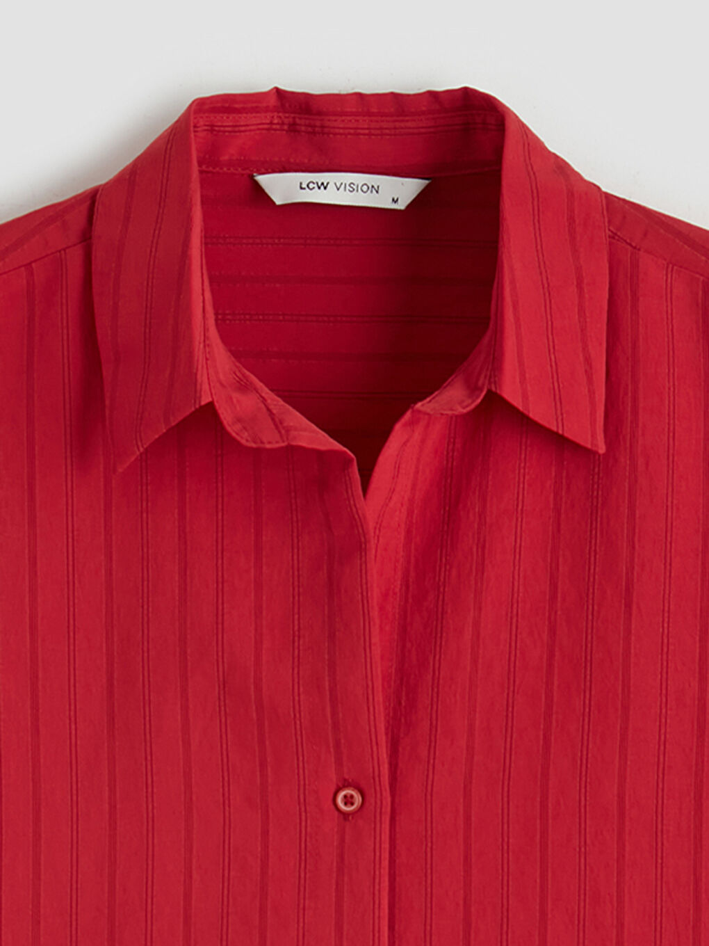 Kırmızı Çizgili Oversize Kadın Gömlek-6