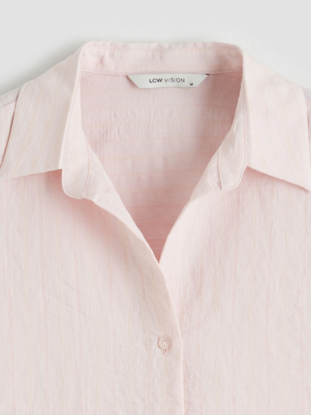 Pembe Çizgili Oversize Kadın Gömlek-2