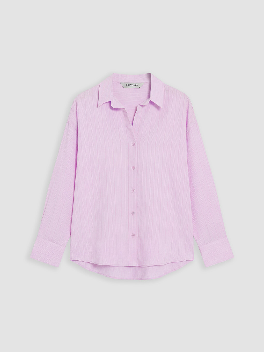 Lila Çizgili Oversize Kadın Gömlek