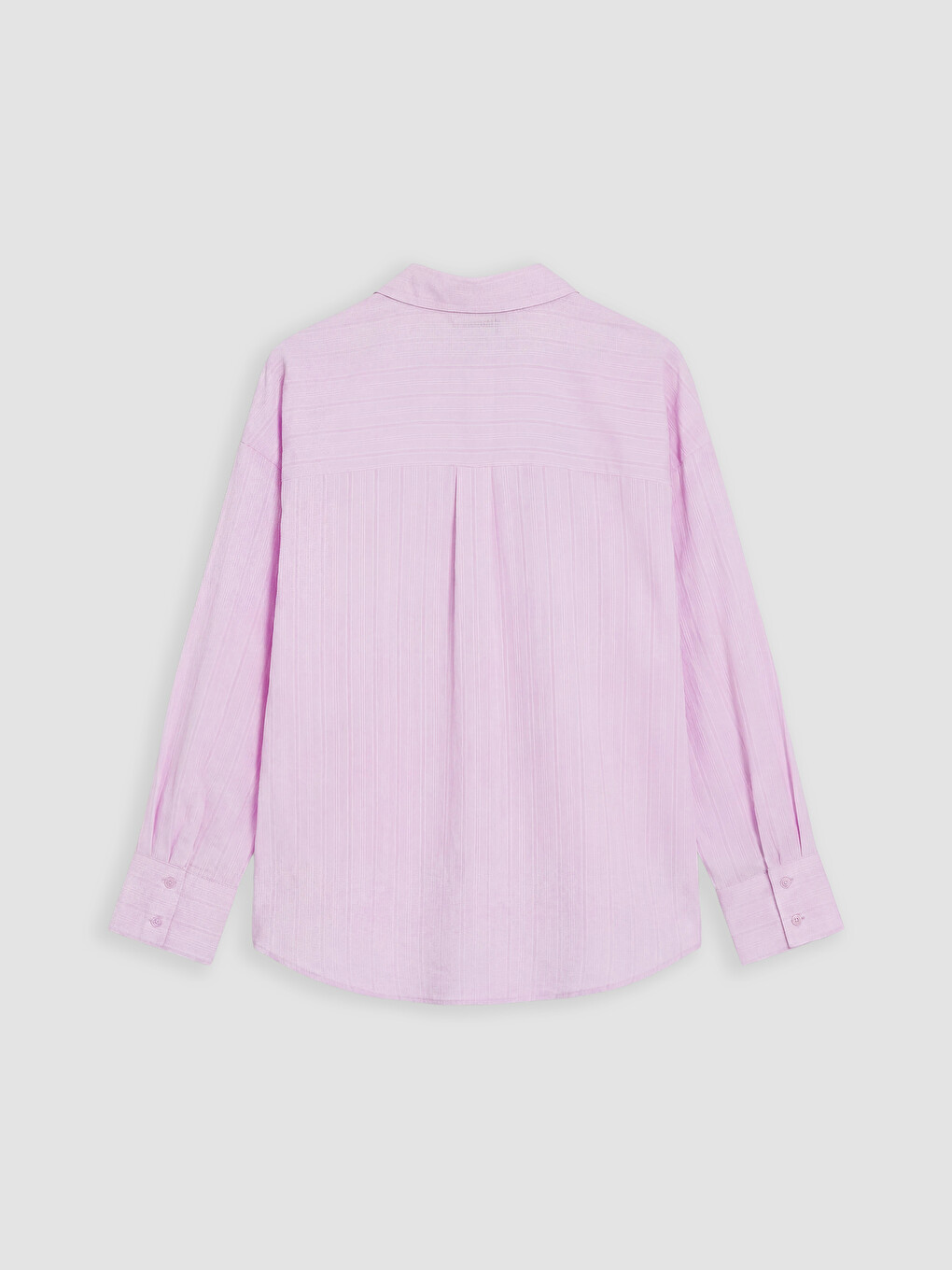 Lila Çizgili Oversize Kadın Gömlek-1