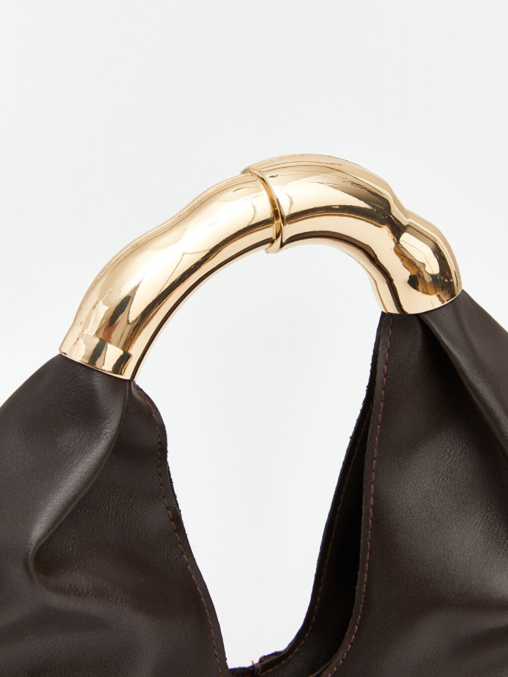 Kahverengi Metal Sap Detaylı Kadın Omuz Çantası-3