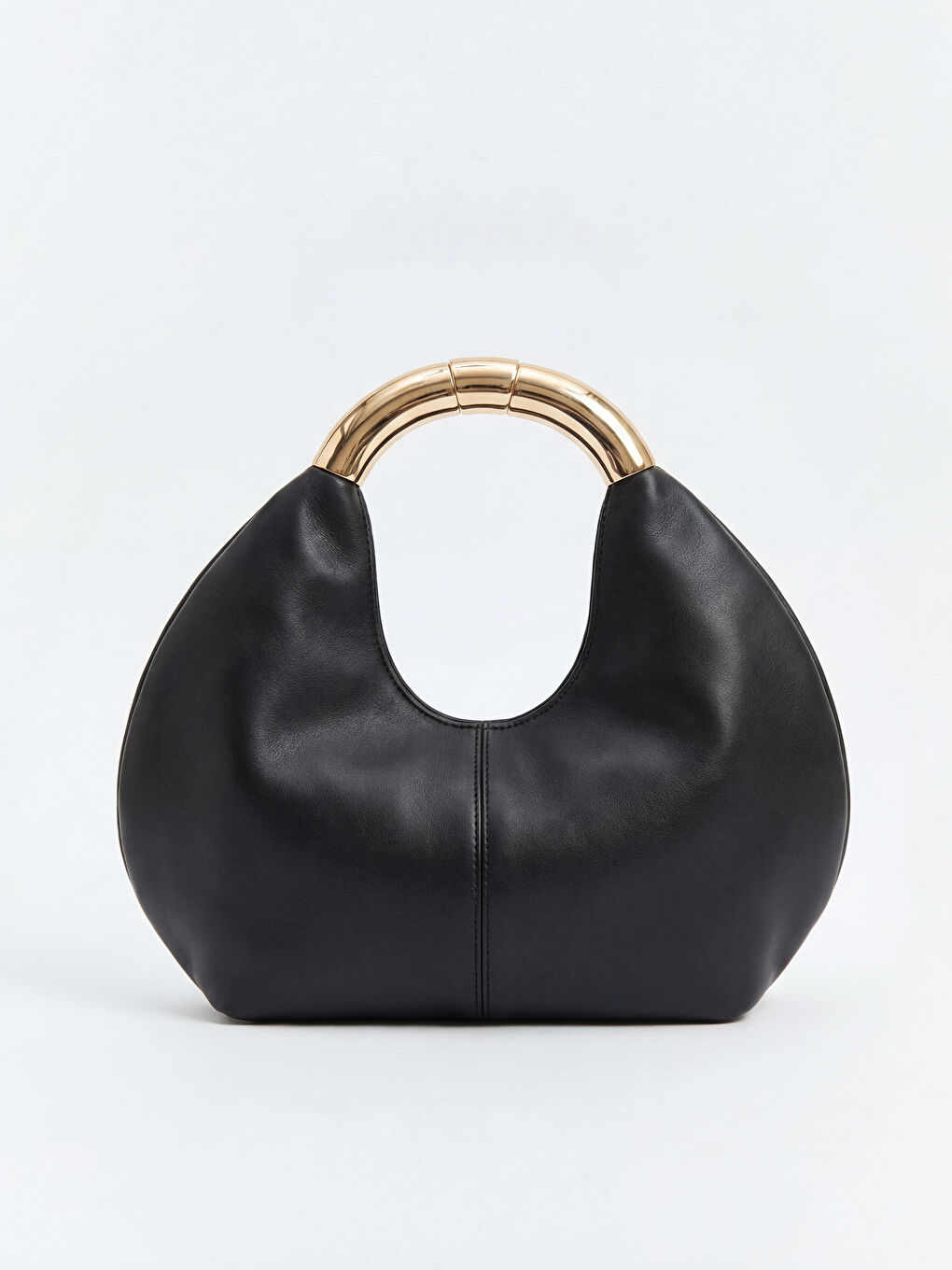 теріге ұқсас металл тұтқалы әйелдер иық сөмкесі