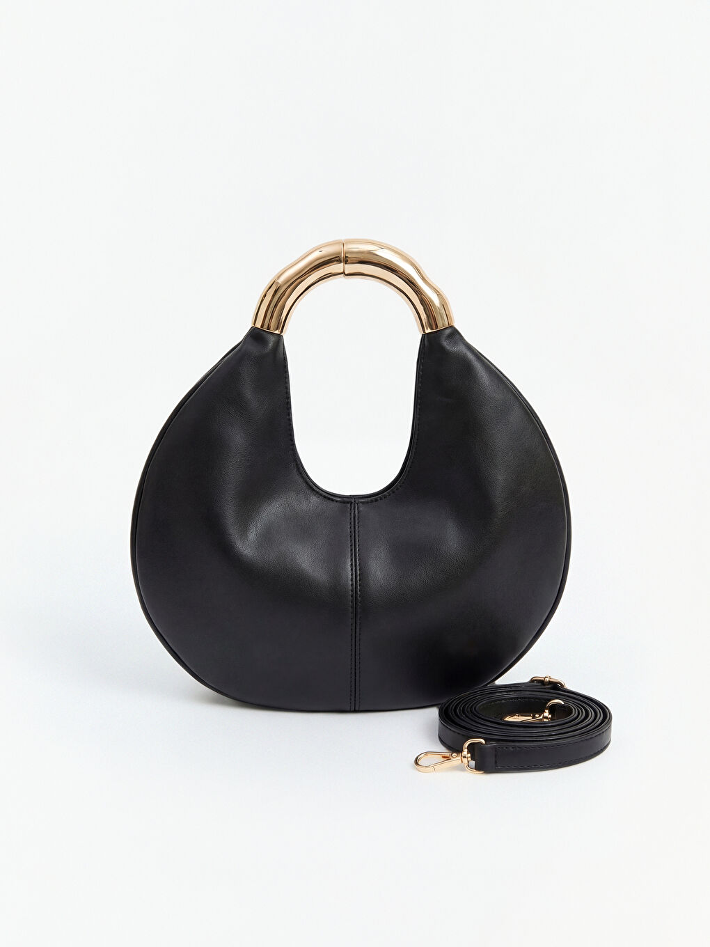 теріге ұқсас металл тұтқалы әйелдер иық сөмкесі-1