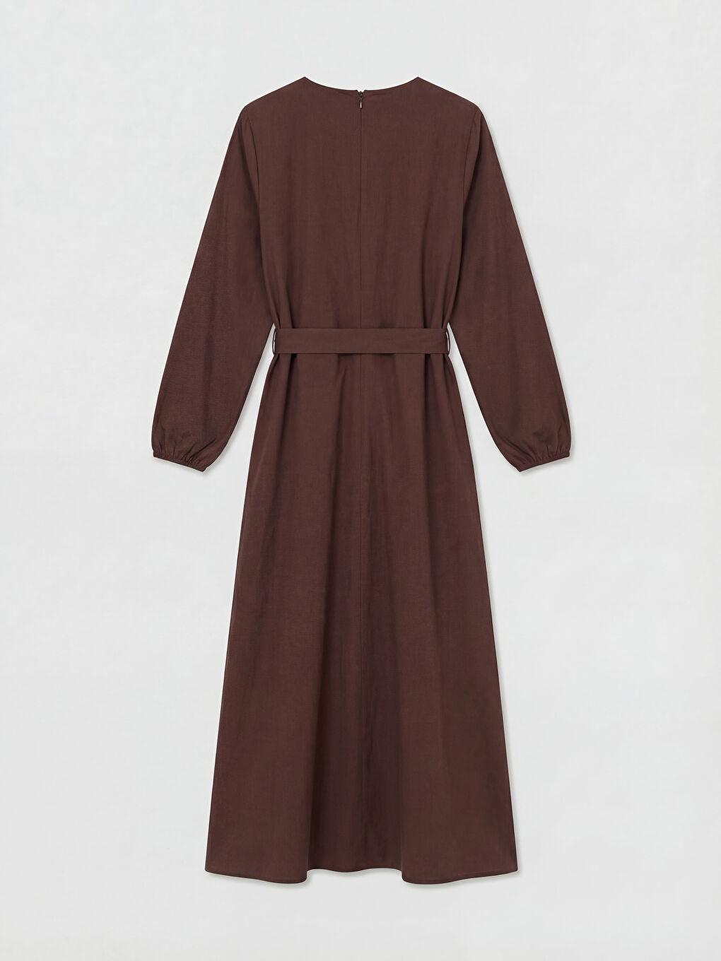 Ženska haljina od poplina sa okruglim izrezom i pojasom-6