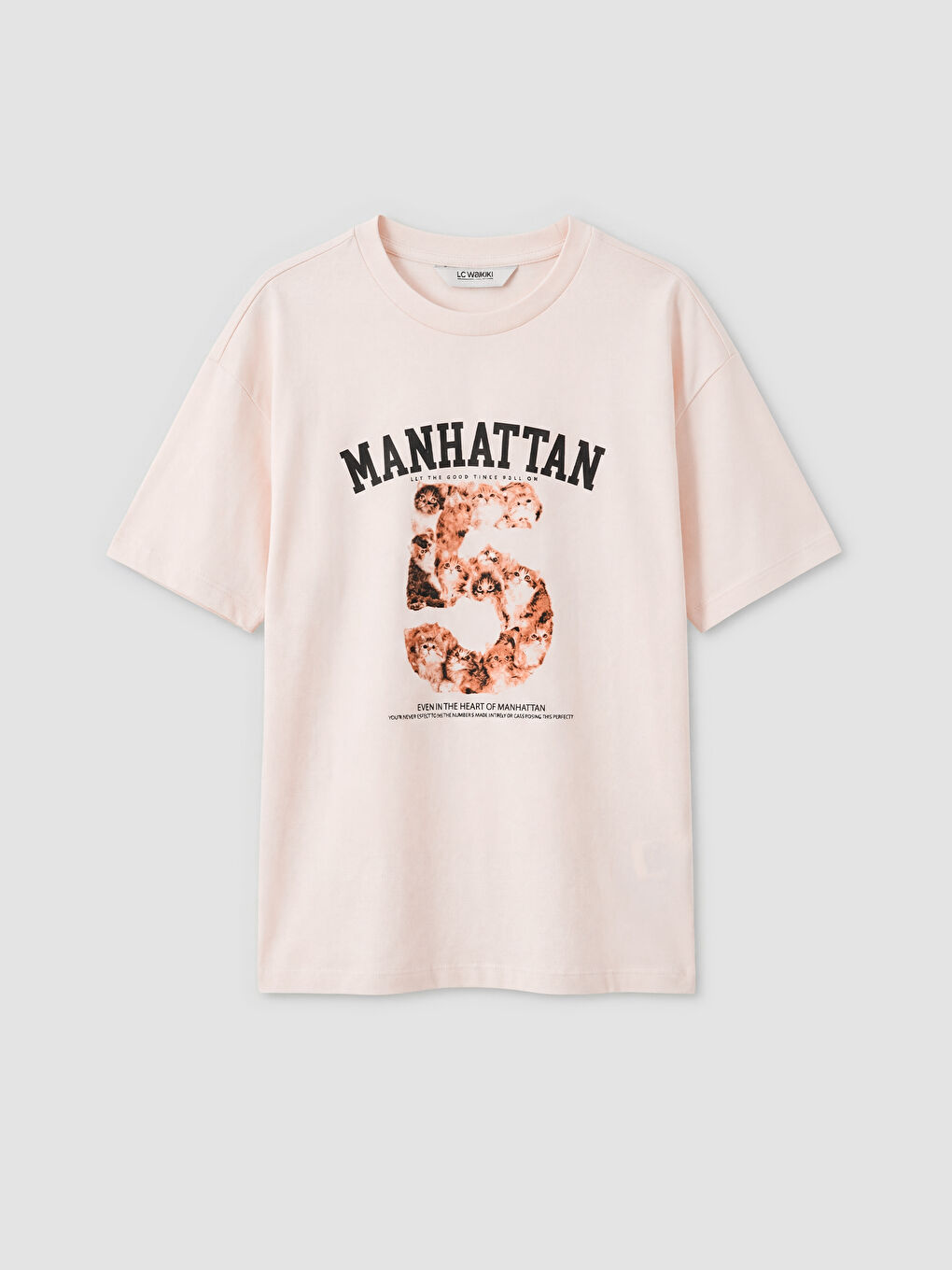 Футболка для девочек с круглым вырезом и принтом