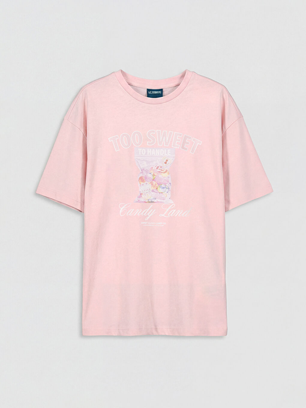 Crew Neck Printed Girls' T-Shirt