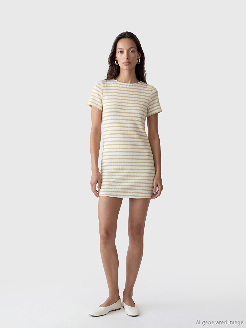 Crew Neck Striped Mini Dress