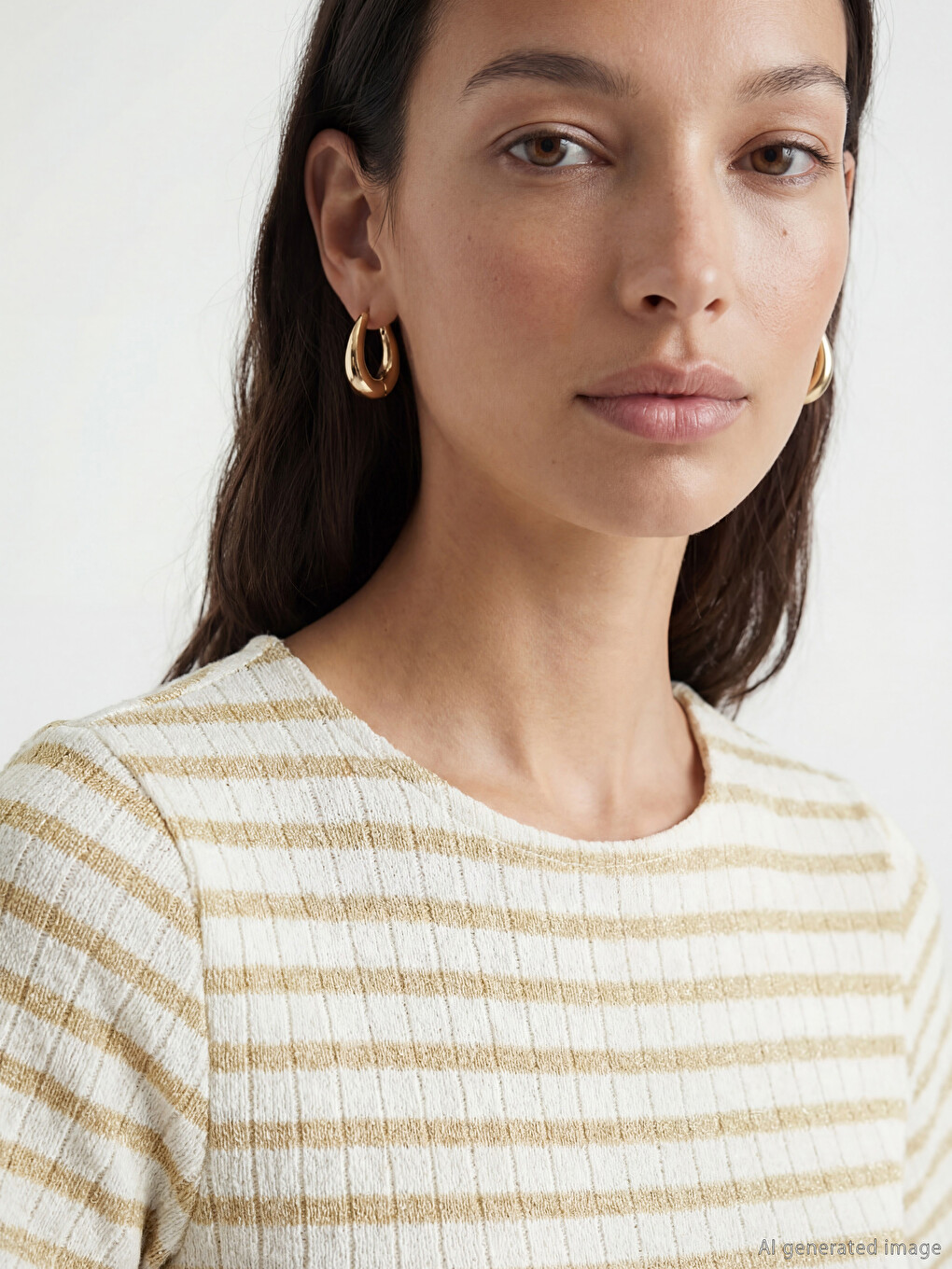 Crew Neck Striped Mini Dress-2