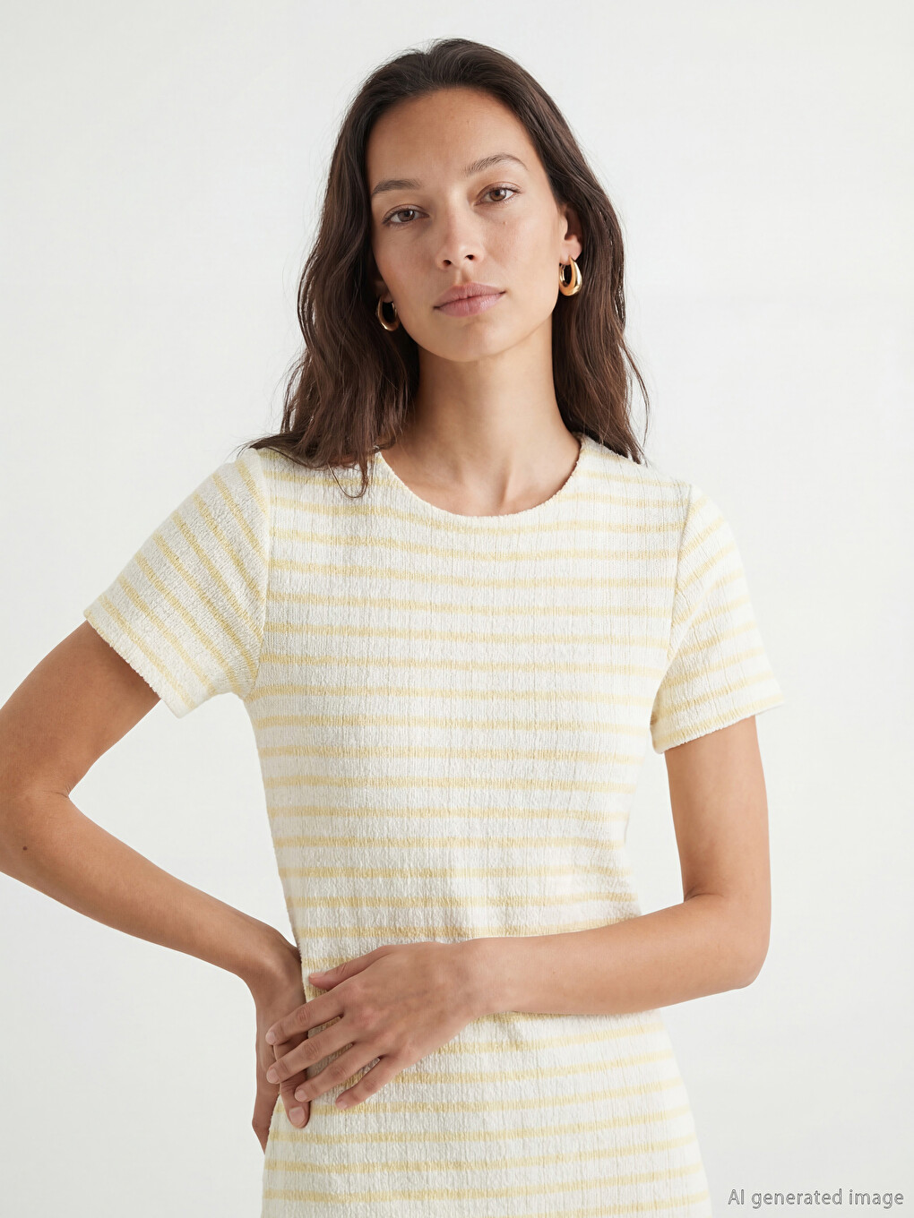 Crew Neck Striped Mini Dress