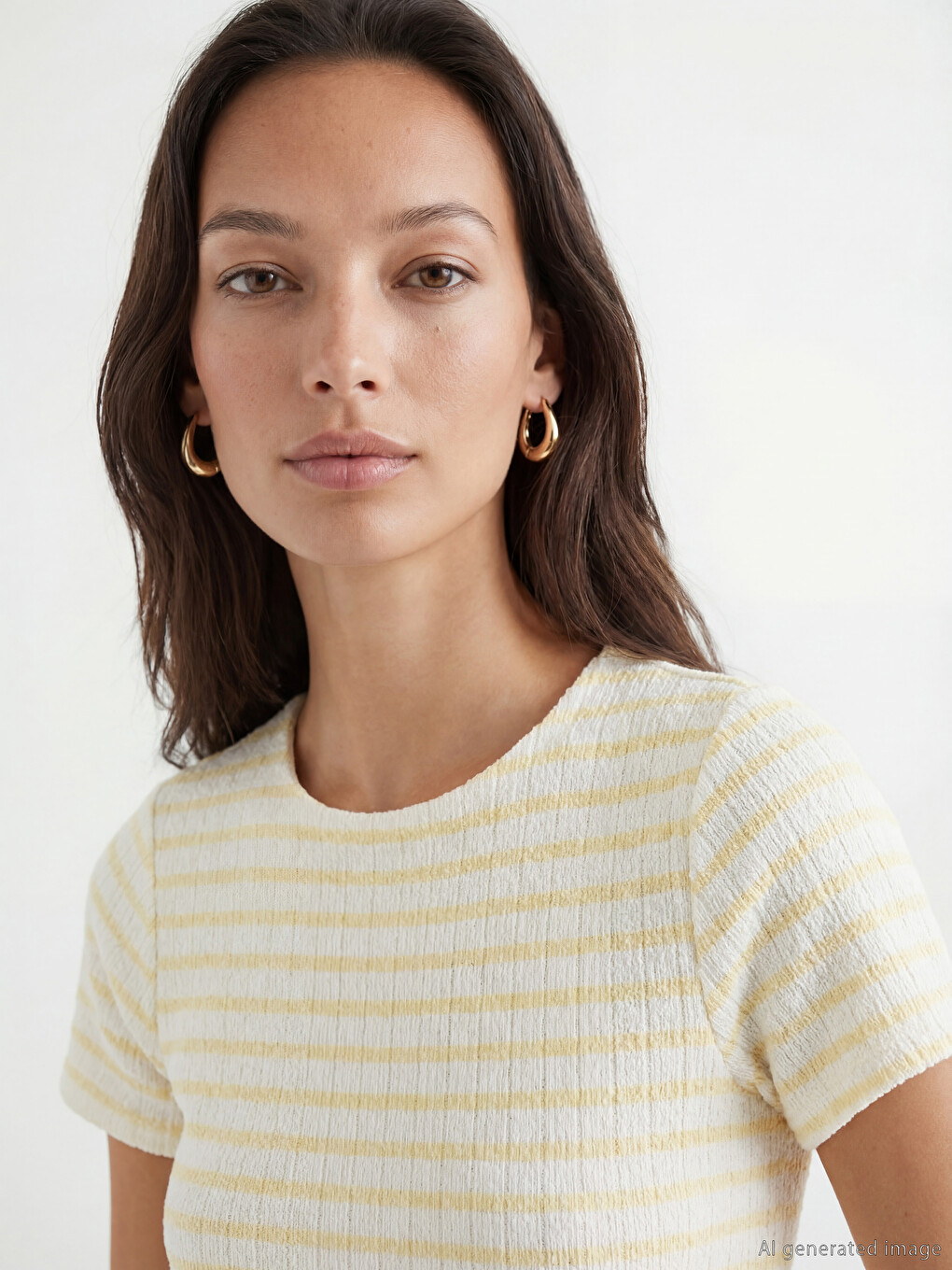 Crew Neck Striped Mini Dress-2