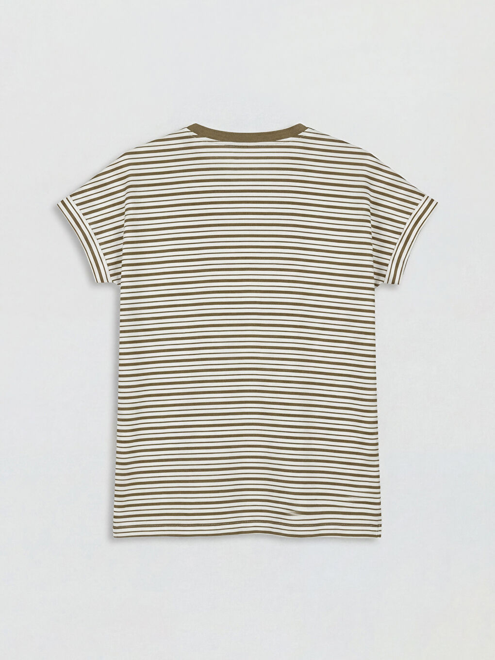 V Neck Striped Women's T-Shirt-5