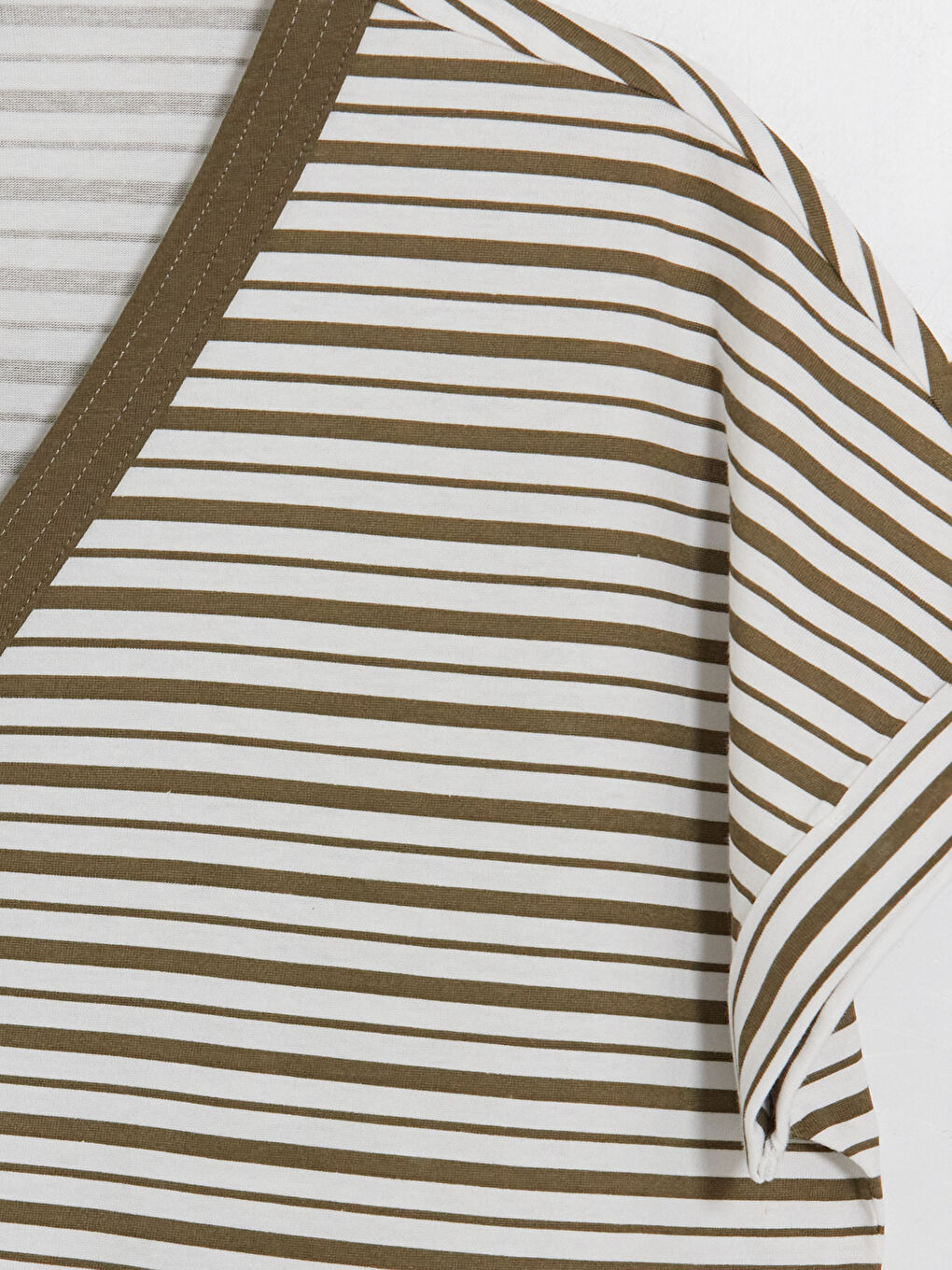 V Neck Striped Women's T-Shirt-6
