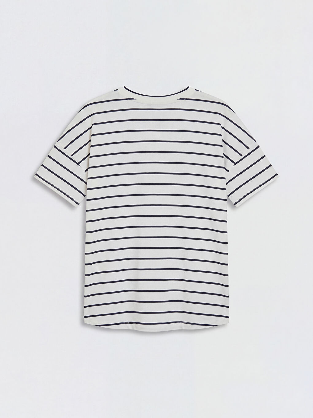 V Neck Striped Women's T-Shirt-5