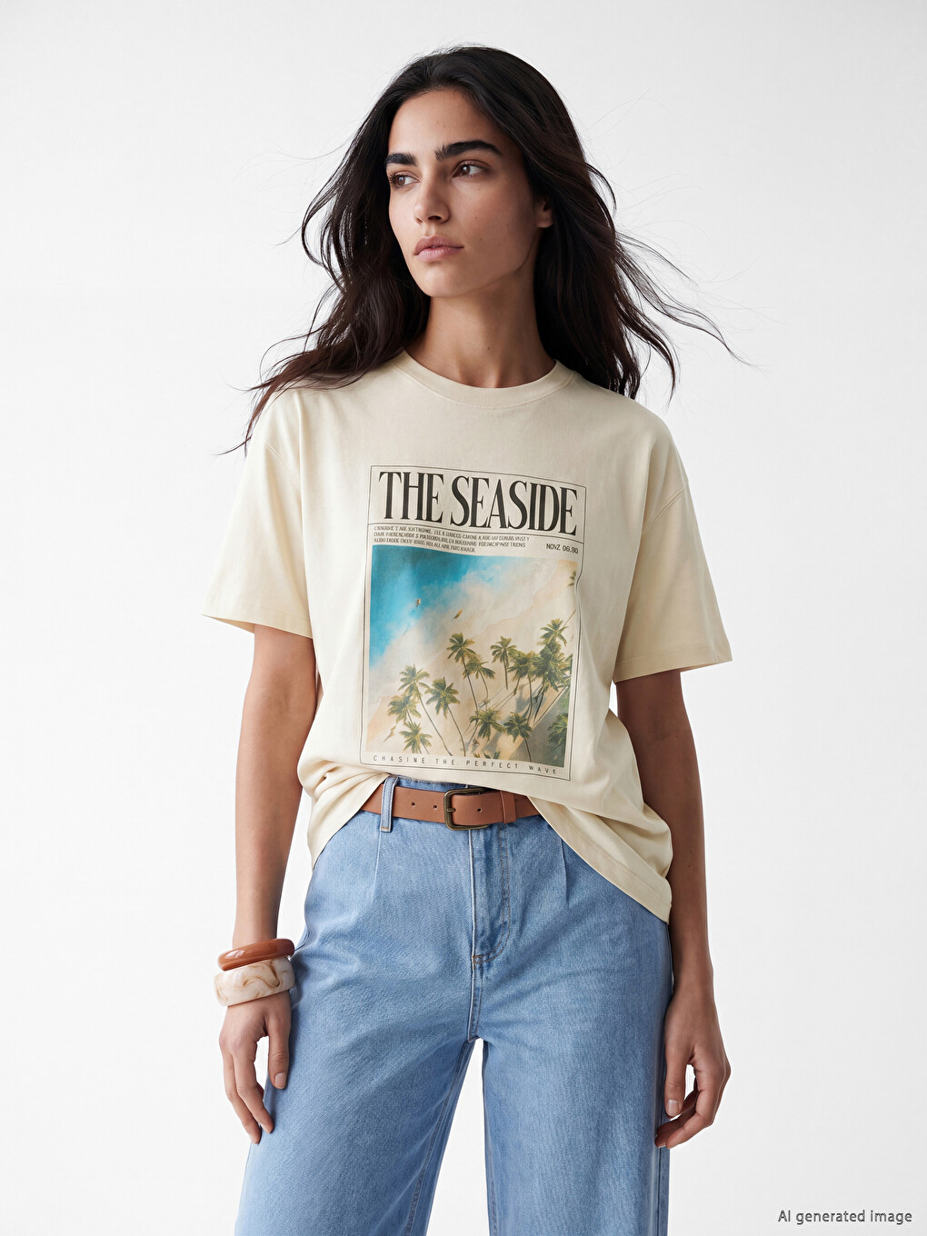 T-shirt Femme Imprimé Surdimensionné 100% Coton