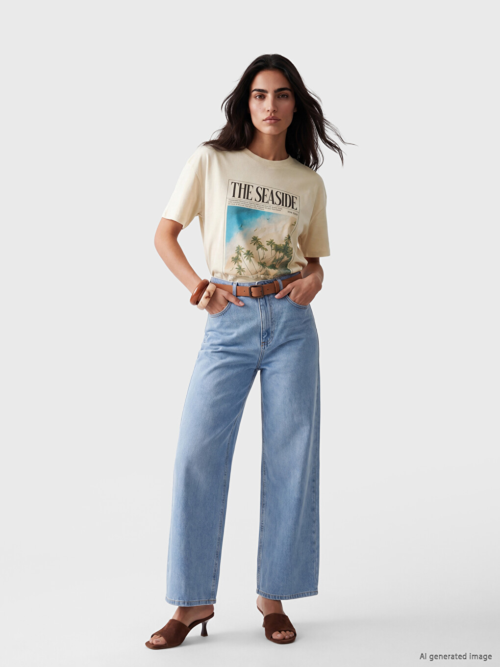 T-shirt Femme Imprimé Surdimensionné 100% Coton-1