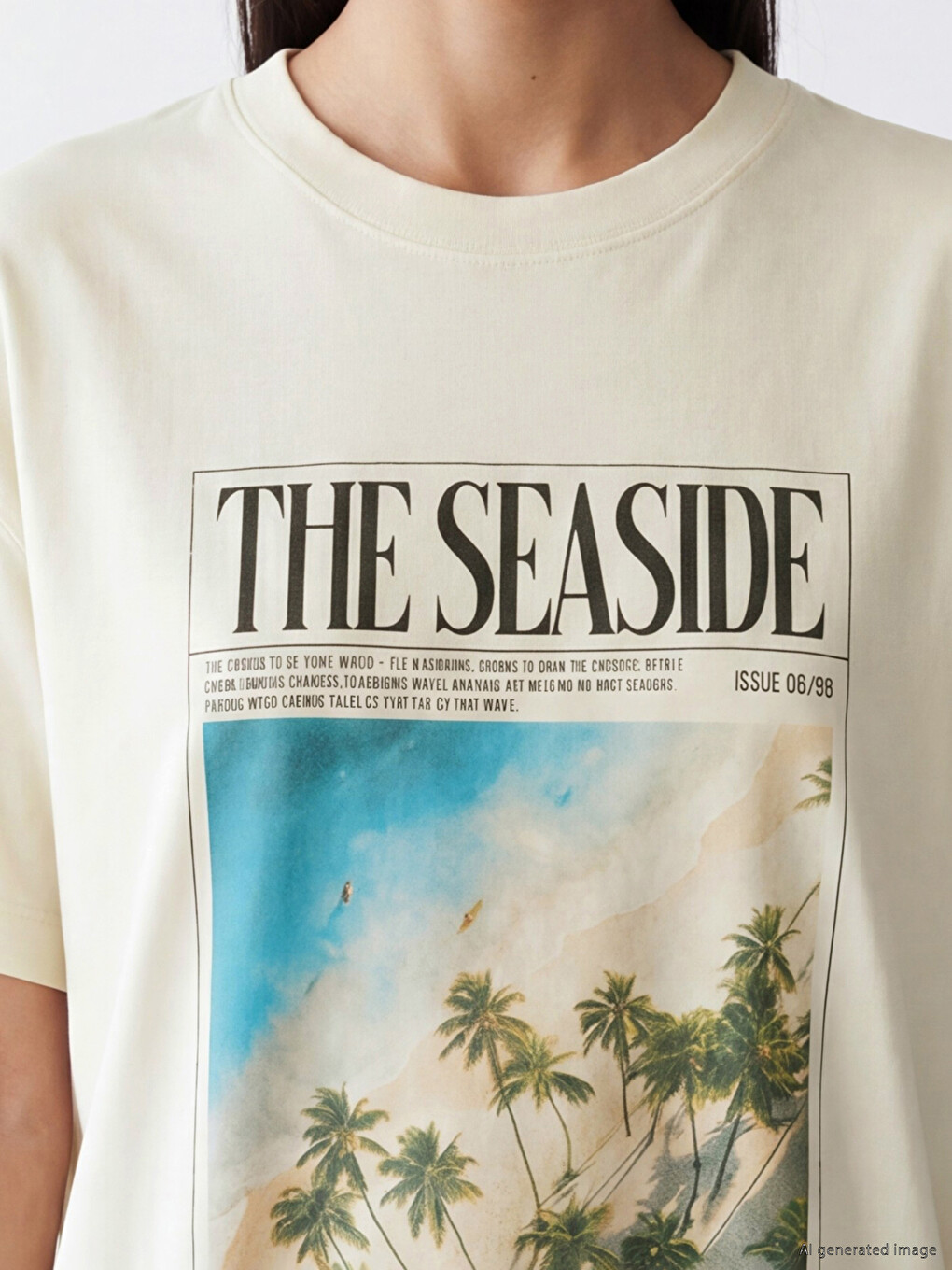 T-shirt Femme Imprimé Surdimensionné 100% Coton-2