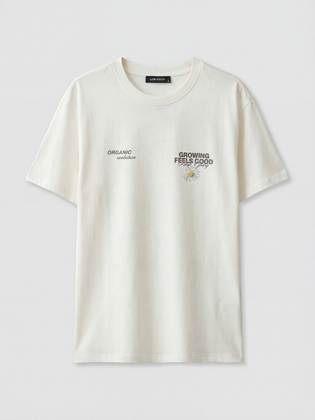 T-shirt imprimé à col rond pour femme-4