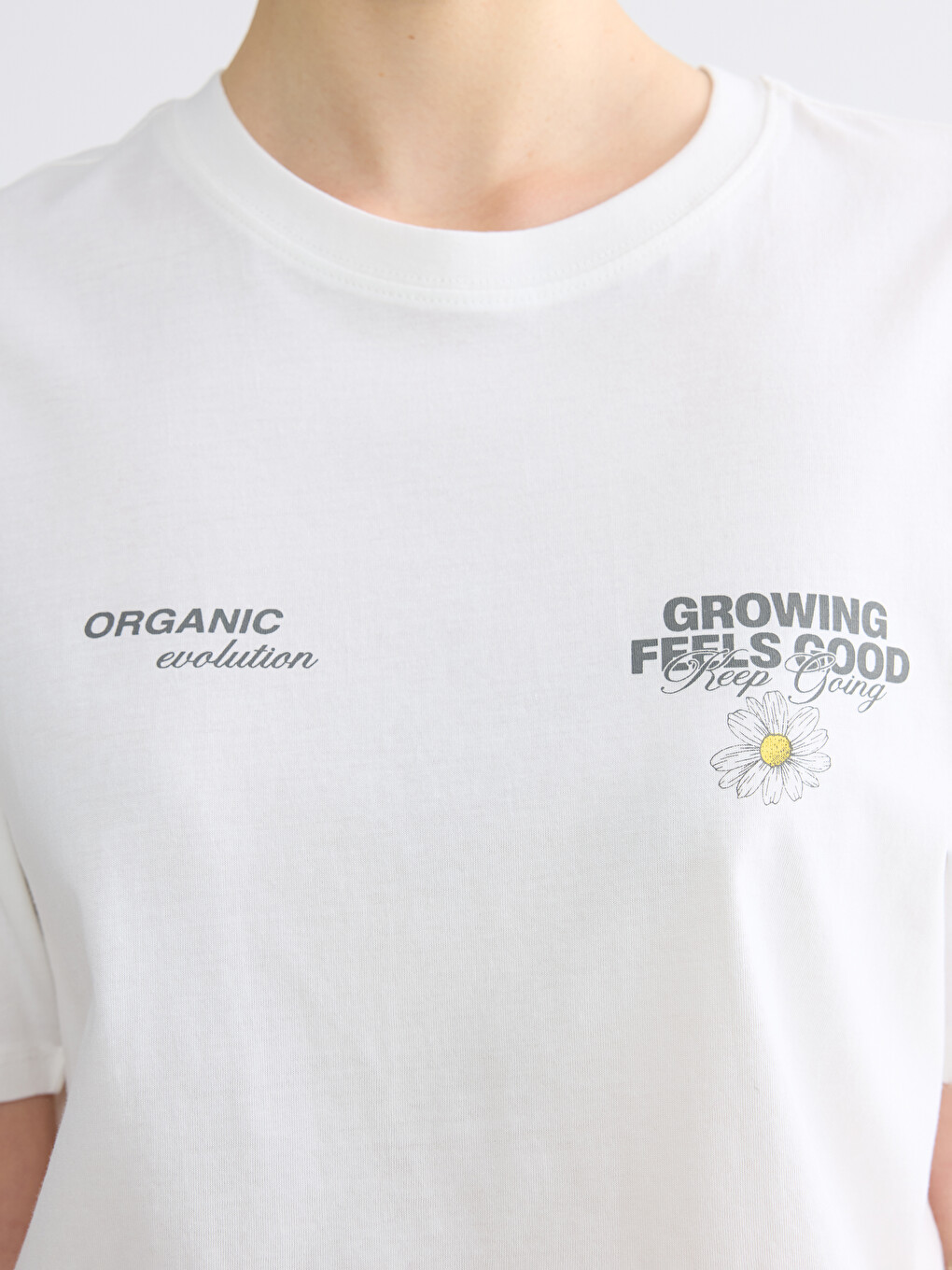 T-shirt imprimé à col rond pour femme-2