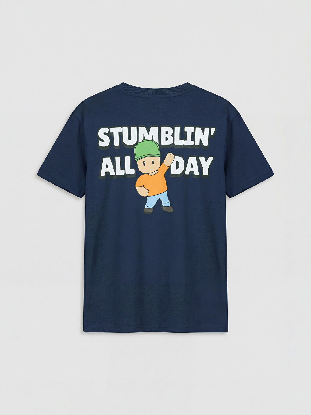 Lacivert Stumble Guys Baskılı Erkek Çocuk Tişört-1