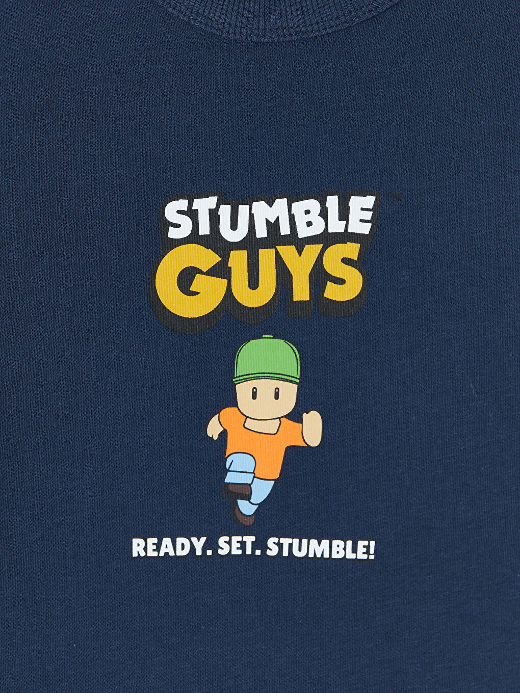 Lacivert Stumble Guys Baskılı Erkek Çocuk Tişört-2