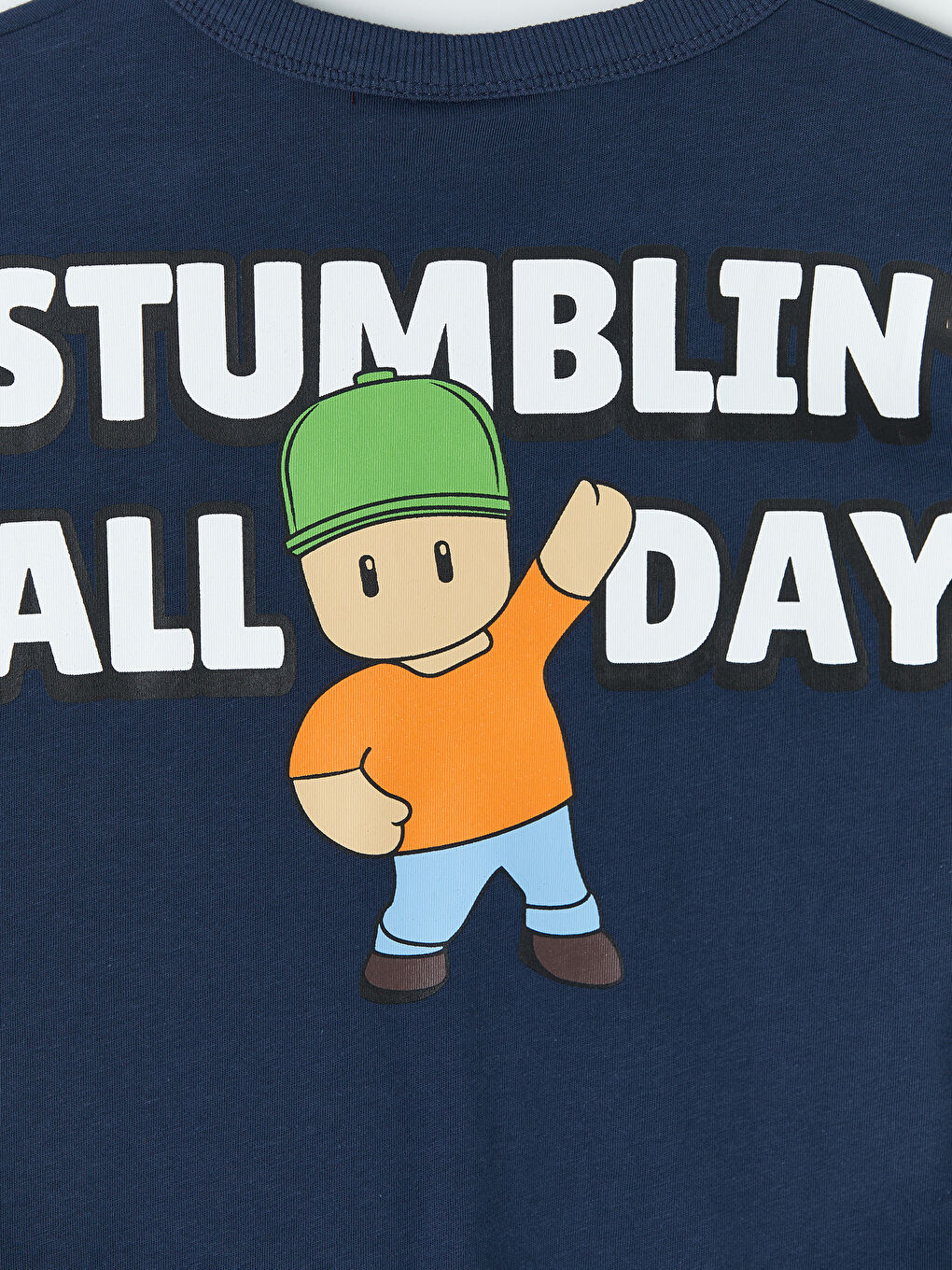 Lacivert Stumble Guys Baskılı Erkek Çocuk Tişört-3