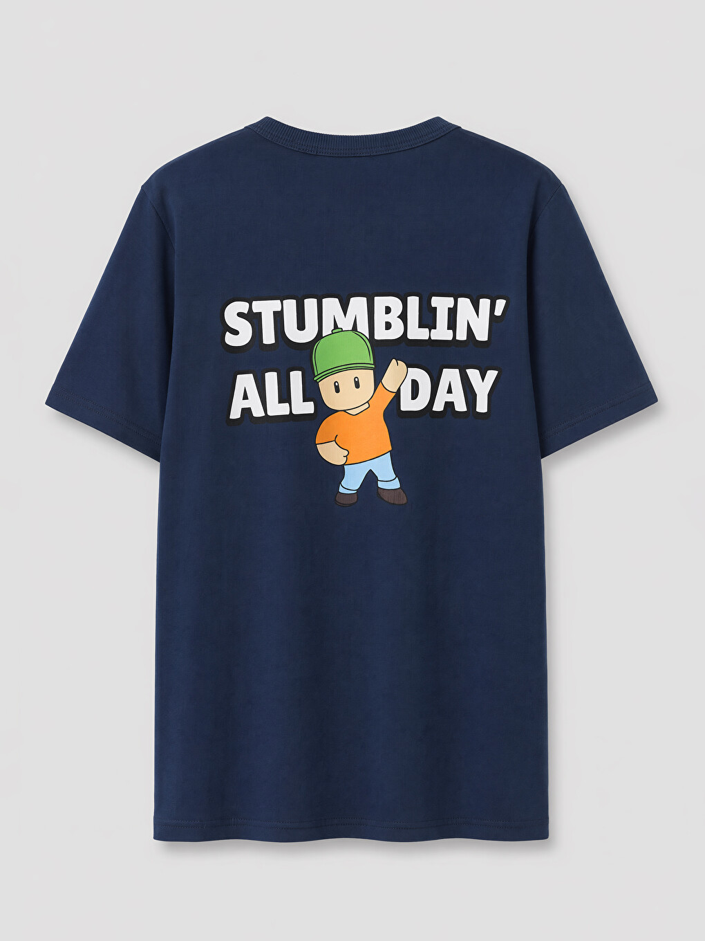 Lacivert Stumble Guys Baskılı Erkek Çocuk Tişört-1