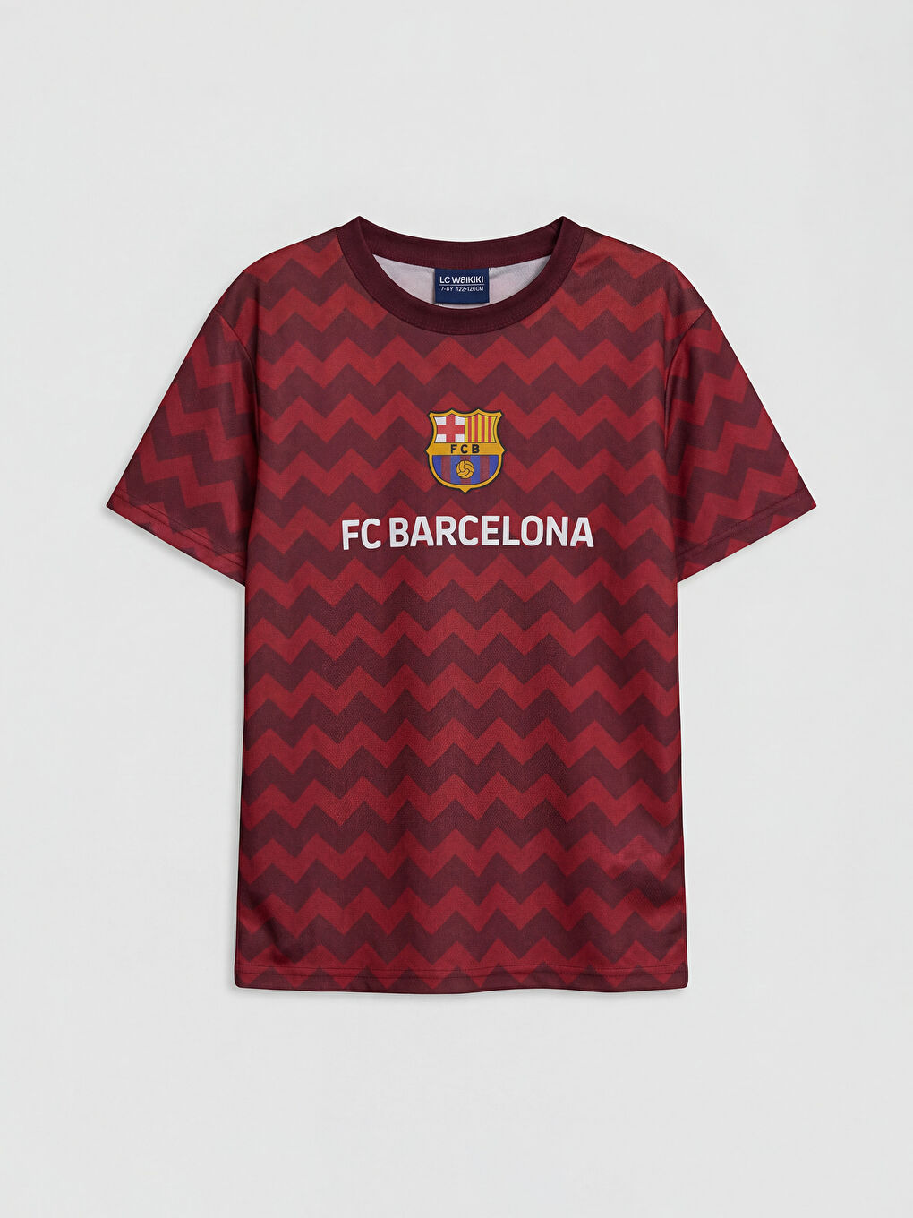 Bordo Barcelona Baskılı Erkek Çocuk Şortlu Takım-1