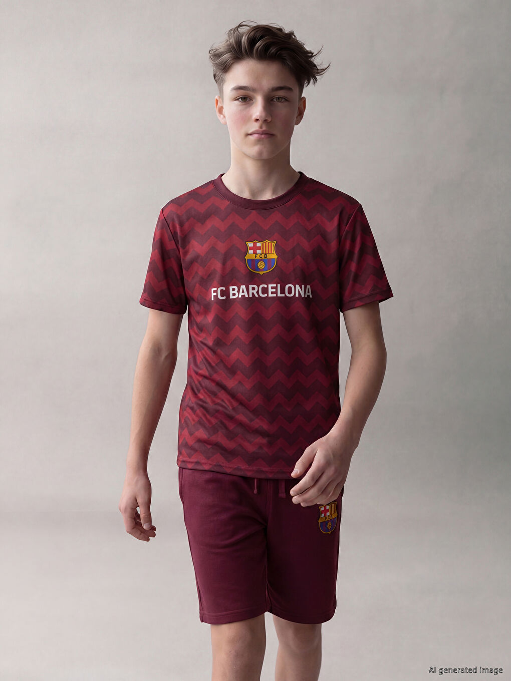 Barcelona Printed Boys' Shorts Set-1
