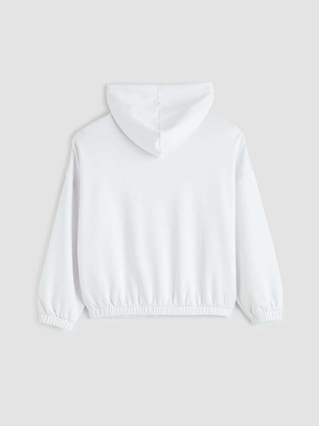 Woman White Zip-Up Sweatshirt-5