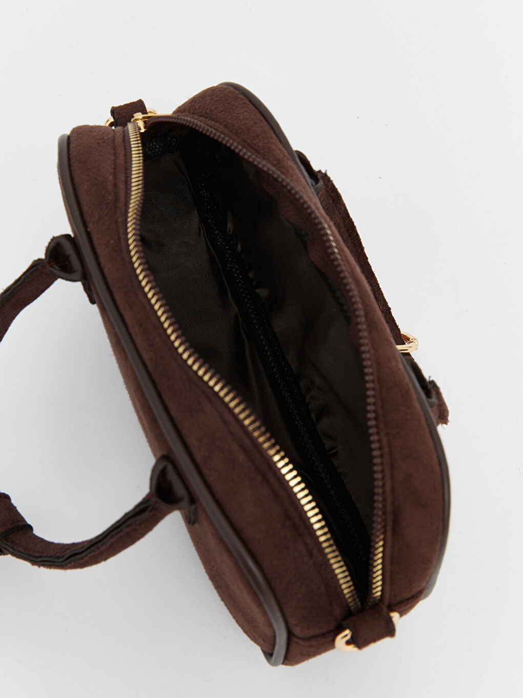 Kahverengi Fular Aksesuarlı Süet Kadın Omuz Çantası-2