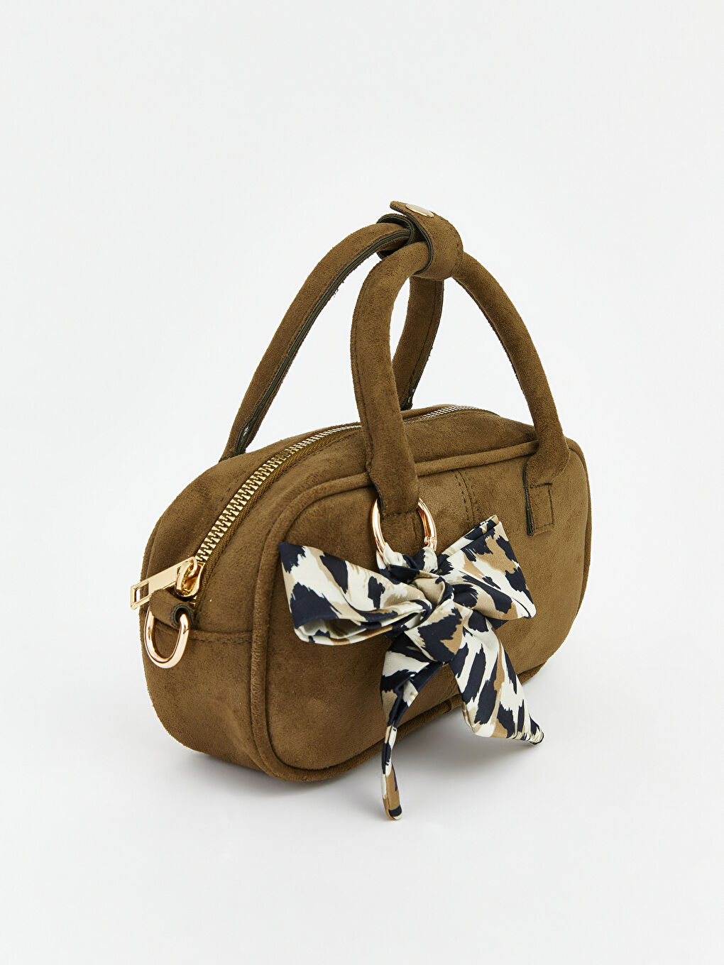 Haki Süet Görünümlü Kadın Omuz Çantası-1