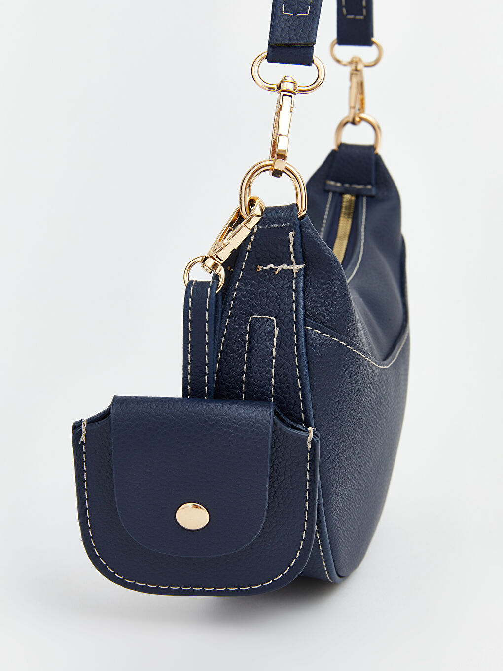 Lacivert Cüzdan Aksesuarlı Kadın Omuz Çantası-1