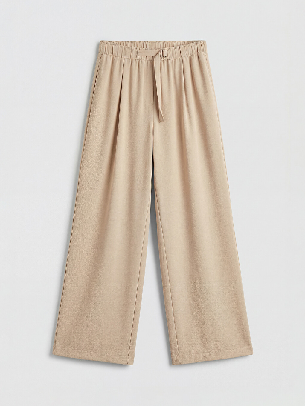Elastic Waist Wide Leg Women's Trousers-8