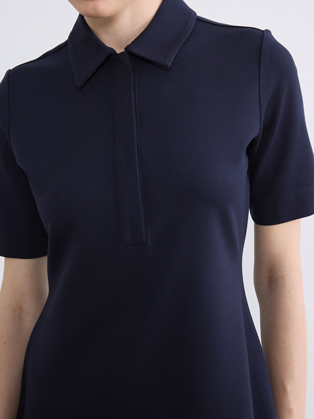 Polo Collar Mini Dress-2