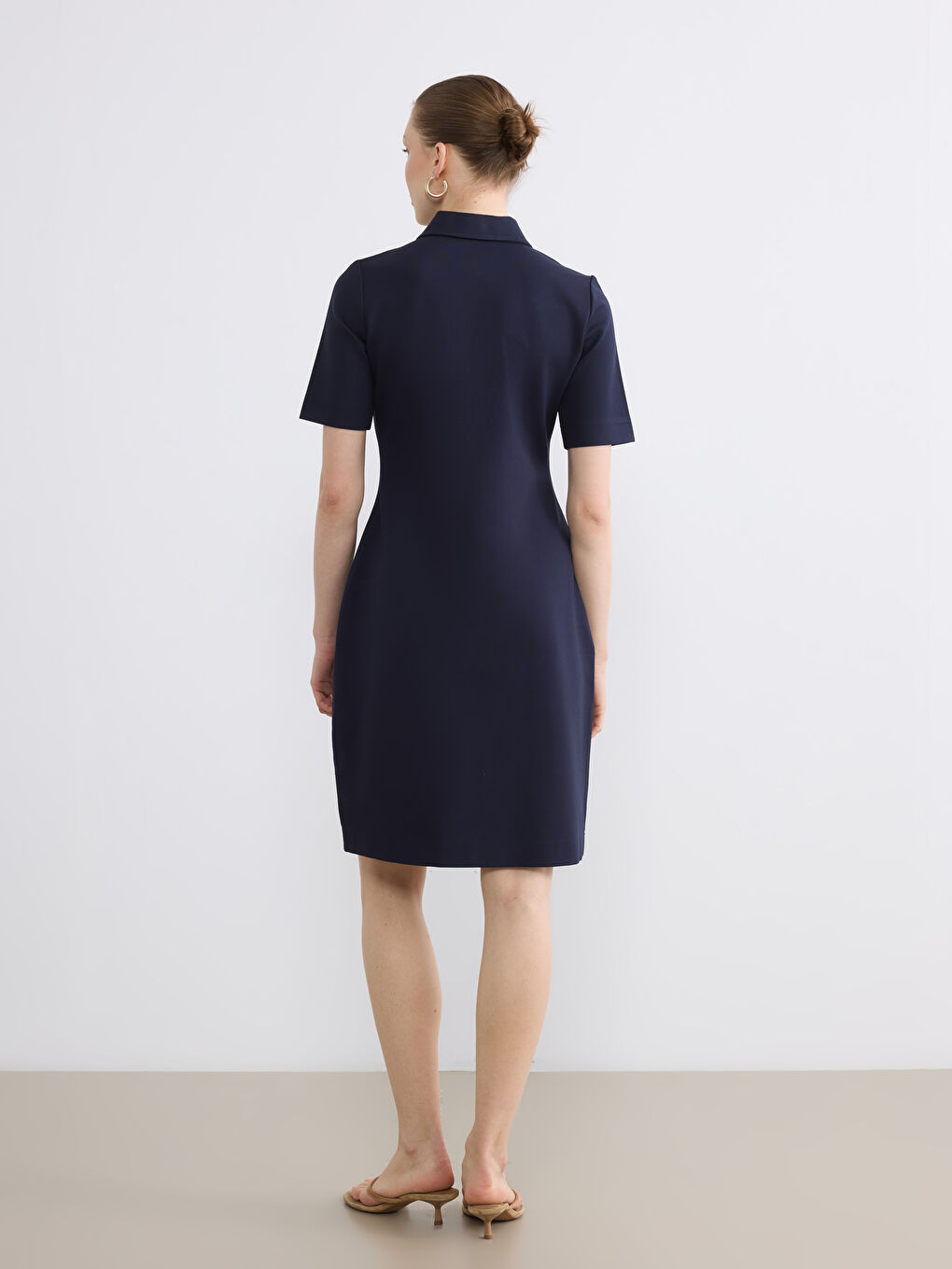 Polo Collar Mini Dress-3